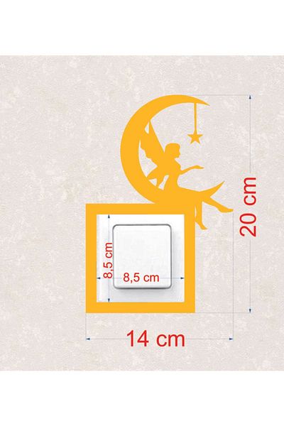 BLgrup 2123-s Laser Cut Wooden Switch Socket Frame Sar Single Moon Fairy