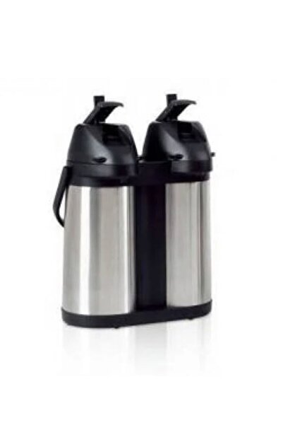 DERYA Çelik Çay Termosu Çiftli 1.9+1.9lt