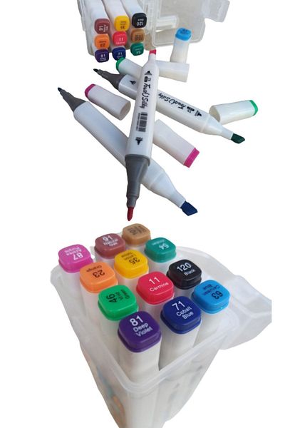 O&S Oyun ve Sanat Eğlen-Üret 12 Colors Felt Tip Pen, Double Sided Marker Pen, Thick Fine Tip Spirit Pen, Highlighter Pen