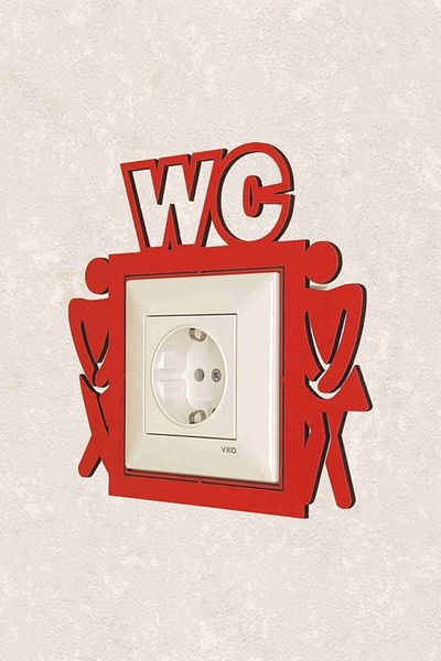 BLgrup 2100-k Laser Cut Wooden Switch Socket Frame Red Single WC