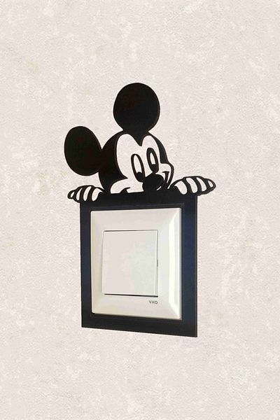 BLgrup إطار مقبس مفتاح ديكور خشبي مقطوع بالليزر 2154 Teki Mickey-2
