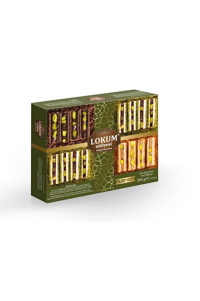 Lokum Atölyesi 300g Sultan Cake - Turkish Coffee Turkish Delight with Pistachio, Biscuit and Cocoa Nut Cream