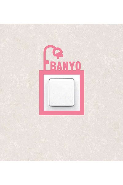 BLgrup 2102-p Model Laser Cut Pink Wooden Switch and Socket Frame - Single Bathroom