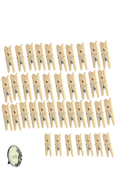 Entude Bambu Mandal, Ahşap Mandal, Tahta Mandal 40 Adet, Çamaşır Mandalı