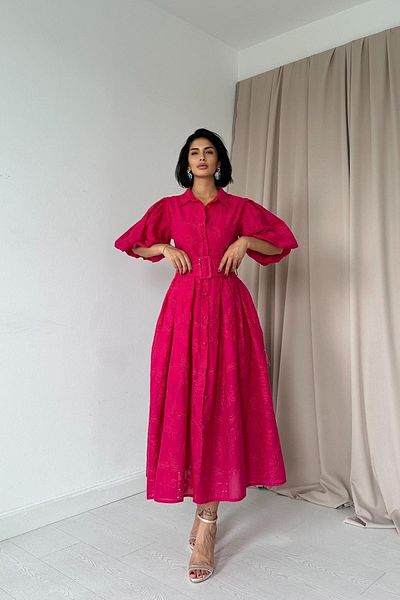 Essence Bouteille Pleated Balloon Sleeve Dress