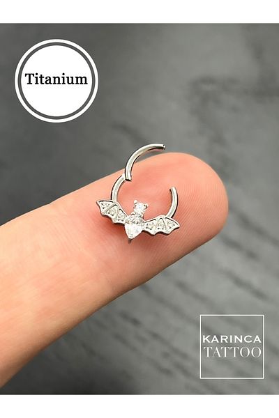 Karınca Piercing Bat Wing Titanium Piercing - High Quality Helix Septum and Ear Tragus