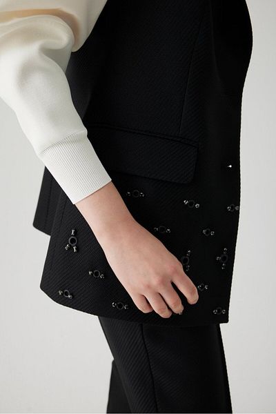 Exquise Black Embroidered Detailed Vest