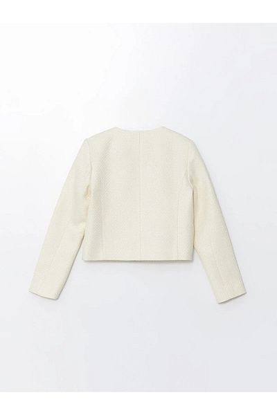 LC Waikiki Γυναικείο Tweed Μπουφάν με λαιμόκοψη με υφή - Modest