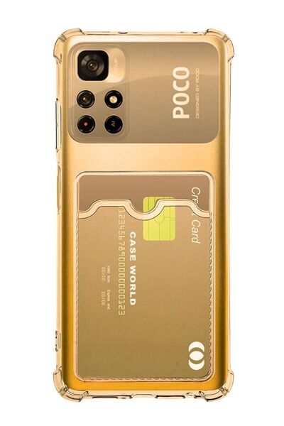 HANPORIUM Poco X4 Pro 5G Kılıf Darbe Emici Köşe Korumalı Kartlıklı Cüzdanlı S...