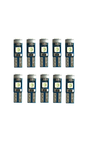 ZEMBİL 10 Adet Buz Mavisi T5 Led Kilometre Kadran Ambians Aydınlatma Ampulü