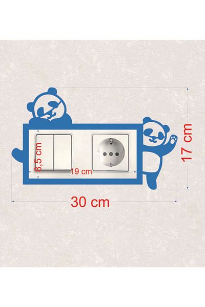 BLgrup 2119-m Laser Cut Wooden Switch Socket Frame Blue Double Panda