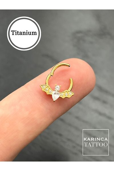 Karınca Piercing Bat Wing Titanium Piercing - High Quality Helix Septum and Ear Tragus