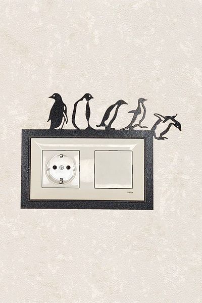 BLgrup 2128 Laser Cut Wooden Switch Socket Frame Double Penguins