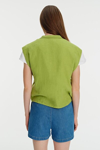 Exquise Sleeveless Linen Blouse