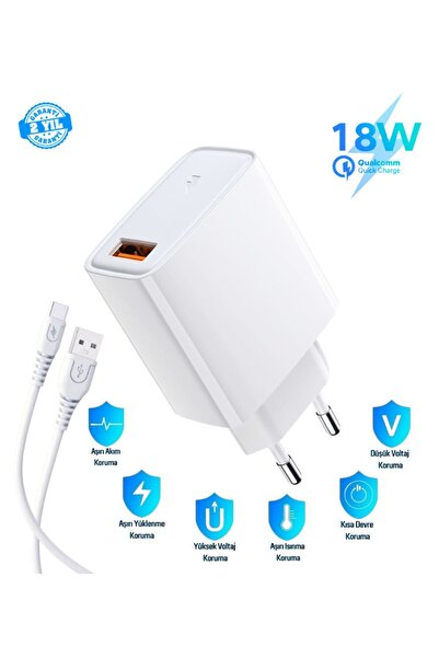 HANPORIUM Casper VIA A40 Uyumlu 18W 3.4A Type-C Ultra Hızlı Şarj Cihazı Seti ...