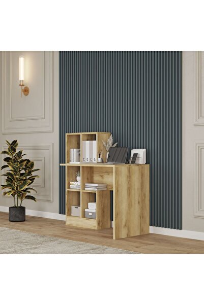 Mufi WooD Çok Amaçlı Raflı Tamamen MDF Çalışma Masası