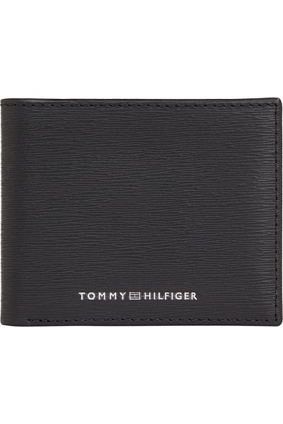 Tommy Hilfiger Ανδρικό μαύρο πορτοφόλι - με λογότυπο, υποδοχή κάρτας, θήκη χαρτονομισμάτων, AM0AM12509-BDS