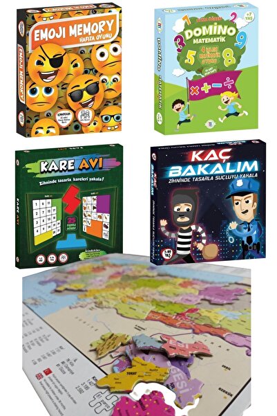 Oyun ve Sanat Ilkokul Ortaokul 5li Akıl Zeka Oyunları Seti-emoji Memory, Türk...
