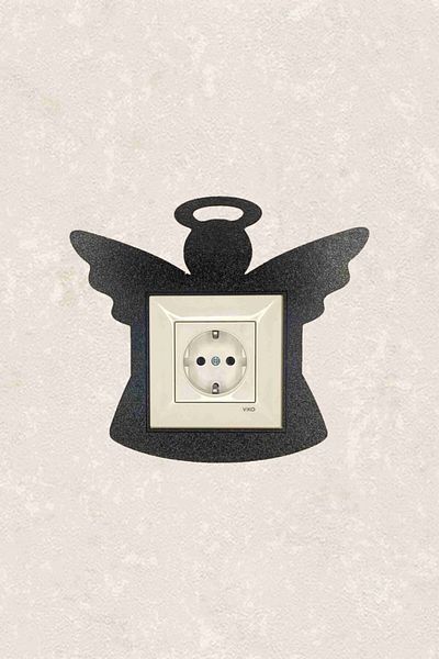 BLgrup 2137 Laser Cut Wooden Decorative Switch Socket Frame Single Angel