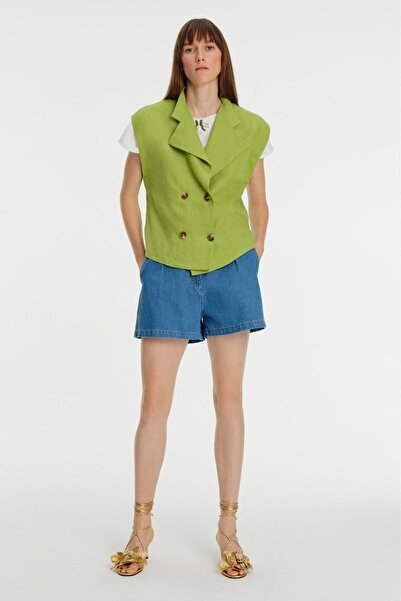 Exquise Sleeveless Linen Blouse