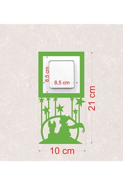 BLgrup 2109-y Laser Cut Wooden Switch Socket Frame Green Single Little Prince