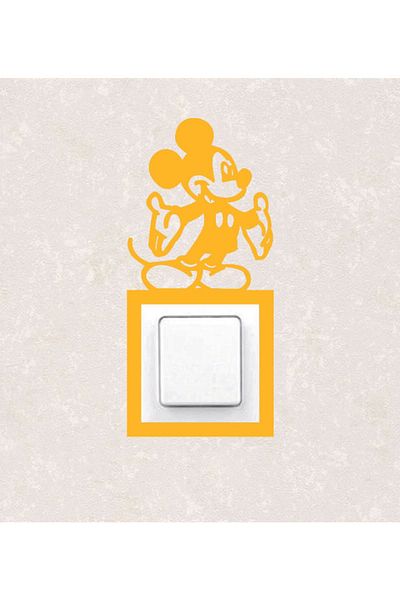 BLgrup 2120-s Laser Cut Wooden Switch Socket Frame Yellow Single Mouse