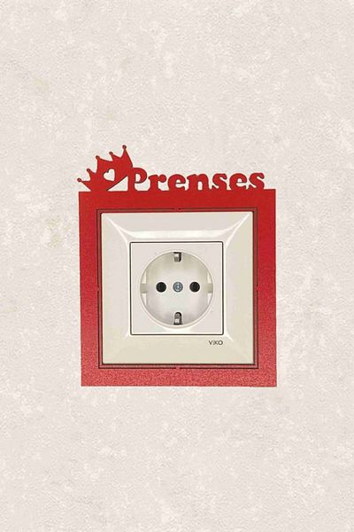 BLgrup 2117-k Laser Cut Wooden Switch Socket Frame Red Single Princess