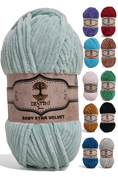 destini Kadife Örgü Ipi 100 gr 120 Mt Bebek Battaniyesi, Hırka, Panço, Patik,...