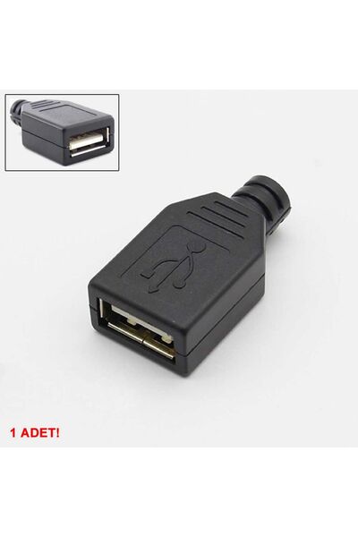 Genel Markalar Kutulu Usb Type A Dişi Soket Usb 2.0 4 Pin Plastik Kapak Dıy T...