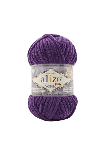 Alize Velluto Fir pentru tricotat manual 100 Gr |   Mov 044