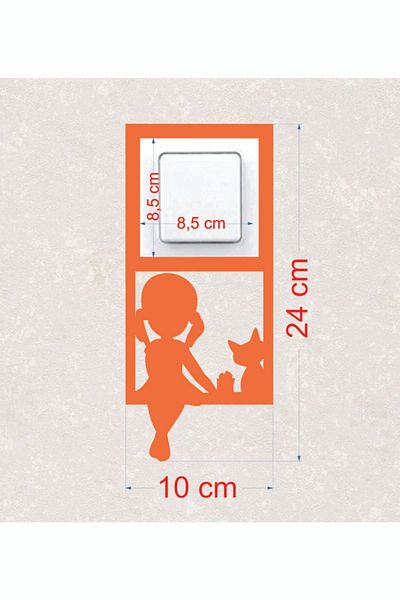 BLgrup 2111-t Laser Cut Wooden Switch Socket Frame Orange Single Kids Room