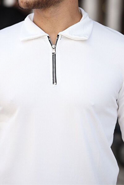 ROBERTO BORNOVA Body pulover cu mânecă lungă din Lycra albă