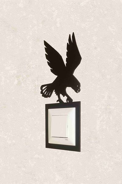 BLgrup 2146 Laser Cut Wooden Decorative Switch Socket Frame Single Eagle