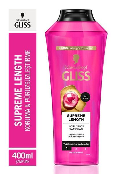 Gliss Supreme Length 400 ml X 3 Pieces - Special Shampoo for Long Hair