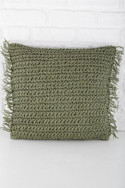 ANJEAHOME 45X45 cm Tansen Throw Pillow Cover - Paper Thread Hand Knitted