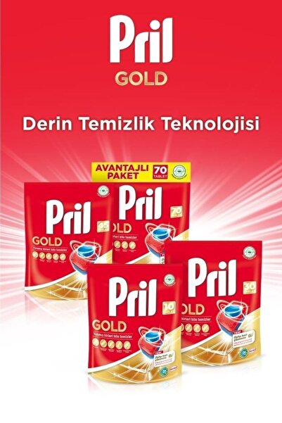 Pril Gold 45 Yıkama Bulaşık Makinesi Tableti - Ekonomik Temizlik