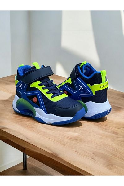 fikret bağcı Pantofi sport pentru copii Saks bleumarin - glezne de baschet, talpă anti-alunecare și șireturi cu velcro