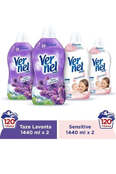 Vernel Max Taze Lavanta 2x1.44l & Max Sensitive 2x1.44l