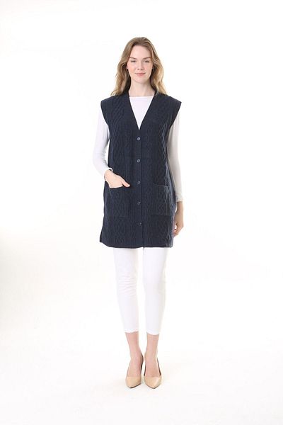 Lamierra Knitwear Harttuş Long Vest