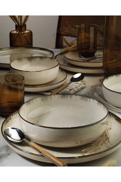 Kütahya Porselen Pearl Mood 15 cm Soup Bowl Cinnamon 2 pcs
