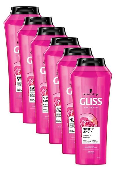 Gliss Supreme Length 500ml Shampoo - Special for Long Hair, X 6 Pieces