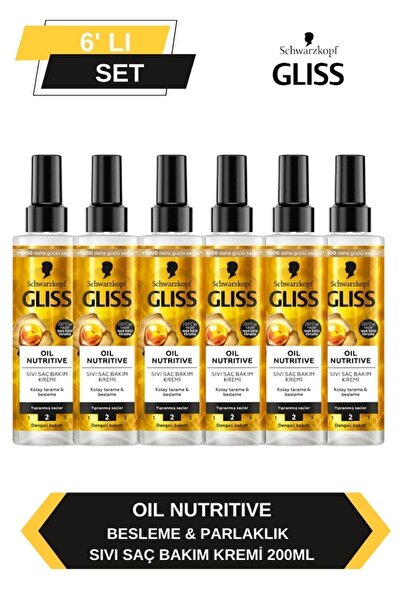 Gliss Oil Nutritive Liquid Conditioner 200ml X Set of 6