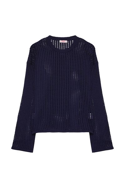 Quzu Πλεκτό με λεπτό διάτρητο Navy Blue