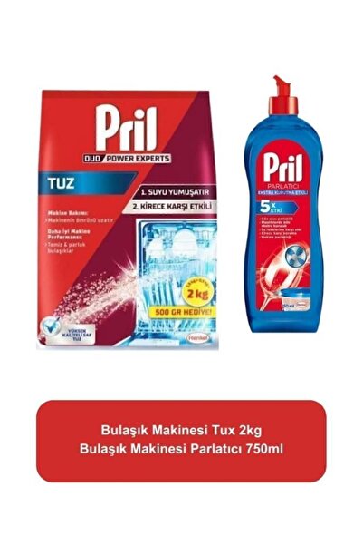 Pril Bulaşık Makinesi Temizlik Bakım Seti - Parlatıcı 750ml + Bulaşık Makinesi Tuzu 2000g