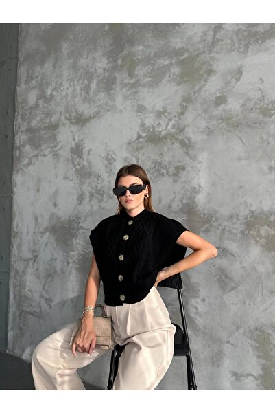 LB Laluna Butik Жіночий трикотажний жилет - дизайн з рукавами-крилами