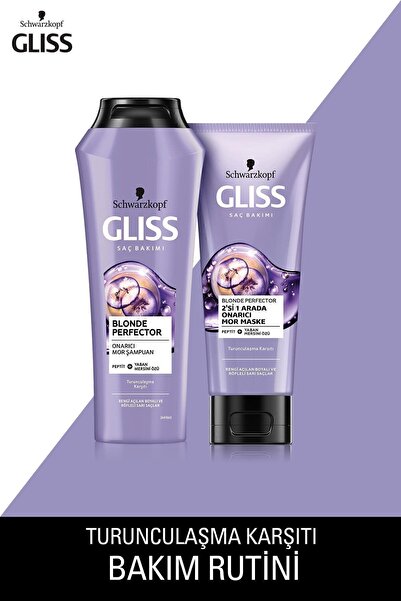 Gliss Blonde Perfector Mor Şampuan 250 ML + Mor Maske 200 ML