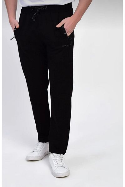 DYNAMO LargE SizE MEn's Black SwEatpants with ZippEr and PockEts - Klr Gym As-101