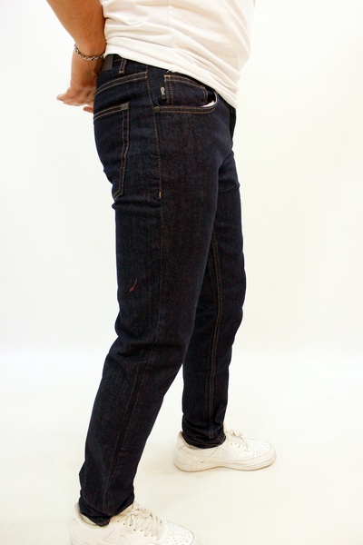 COLT JEANS Perm 9133-212 - Мъжки тъмносини тесни дънки без принт, тъмносин