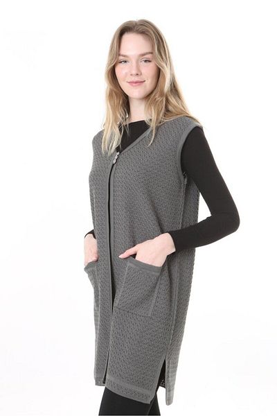 Lamierra Knitwear Openwork Mercerized Vest