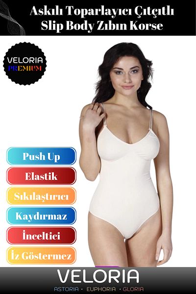 Veloria Premium Series - Laser Cut Recovery Snap-On Slip Bodysuit Corset That Hides Traces